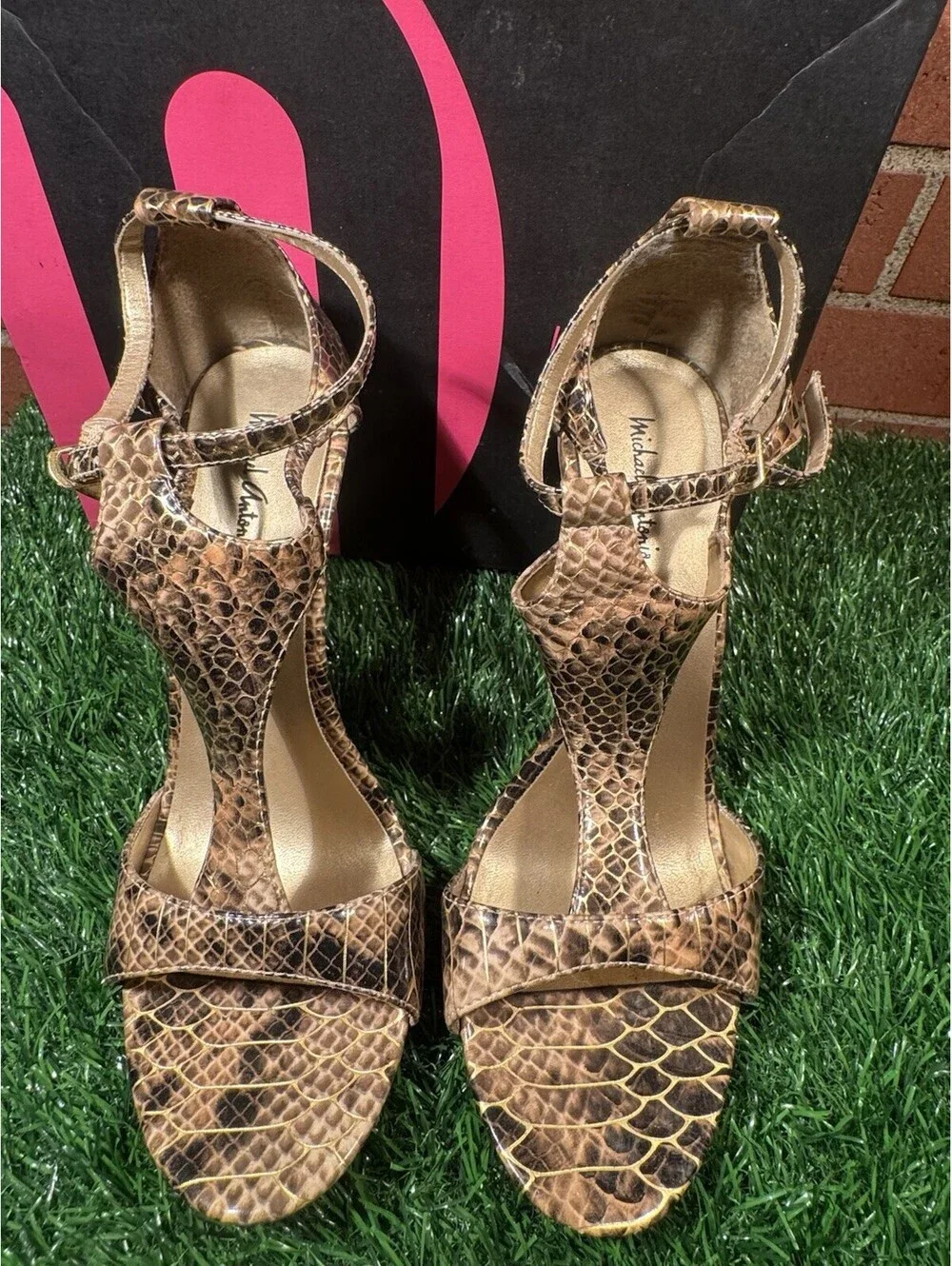 Women’s Michael Antonio Shazay Faux Snake Skin Heels Size 10